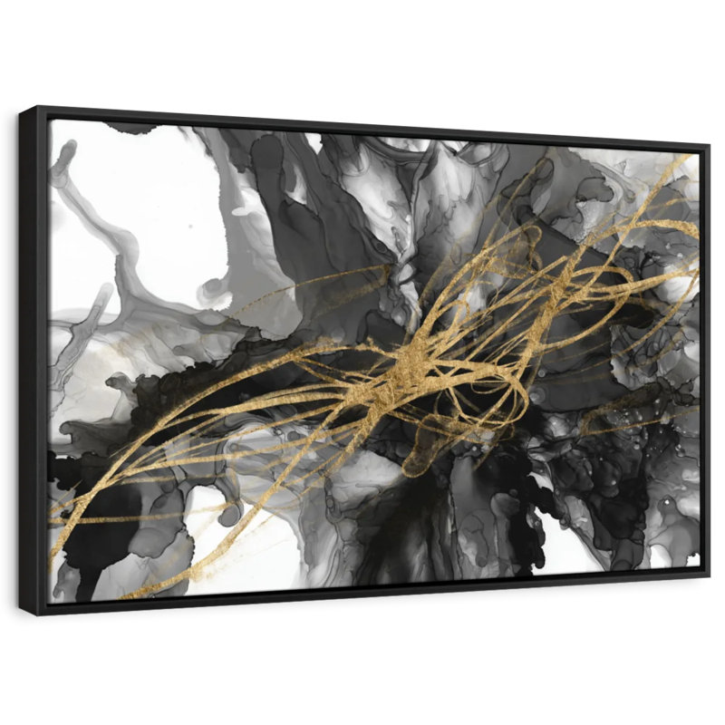 Abstract " Golden Vortex I ", 29" H x 43" W