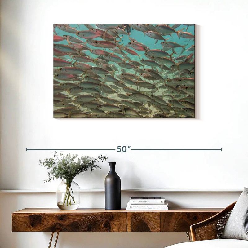 Crowle sous les poissons tropicaux, H 24 po x l 36 po