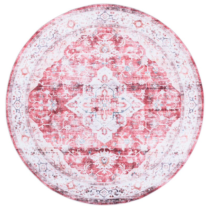 Washable Oriental Indoor Rug, Round 6'