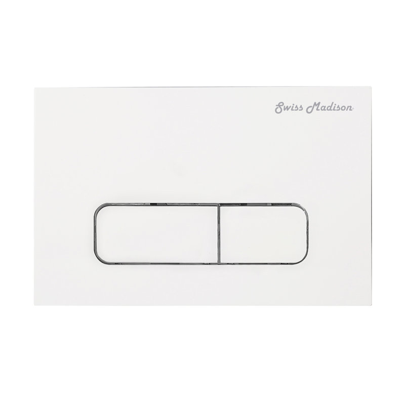 Plaque de commande murale à double chasse avec boutons poussoirs rectangulaires Swiss Madison, Blanc