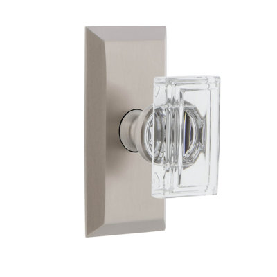 Grandeur Fifth Avenue Short Plate Single Dummy with Carré Crystal Door Knob