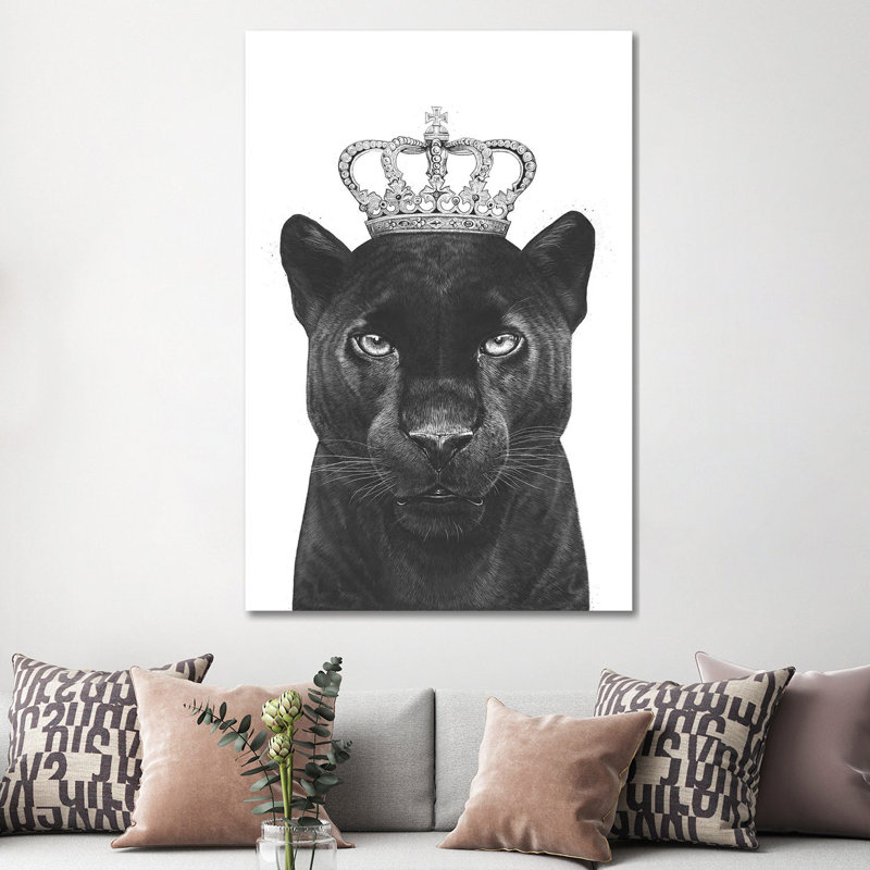 The King Panther by Valeriya Korenkova - Wrapped Canvas Print, 152.5 cm H x 101.5 cm W