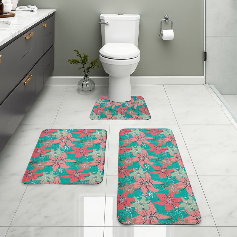  Ensemble de tapis de salle de bain 3 pièces Exotic