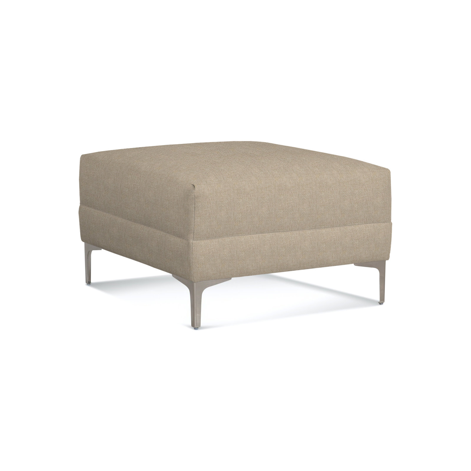 Alexa Upholstered Ottoman, Oatmeal Crypton Performance 100% Polyester