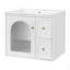 Ensemble de meuble-lavabo mural 24 po pour petit espace, armoire de salle de bain avec lavabo en céramique, 2 tiroirs et 1 porte à fermeture en douceur-126278467