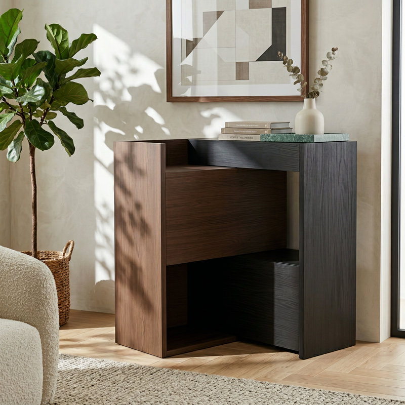 Armoire de rangement moderne extensible et rotative avec tablettes réglables et portes rabattables pour le salon, le couloir et l'organisation de bureau