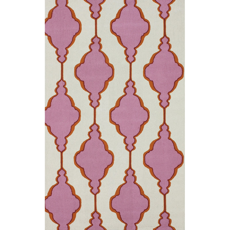 Tapis rose Reva, 7 pi 6 po x 9 pi 6 po
