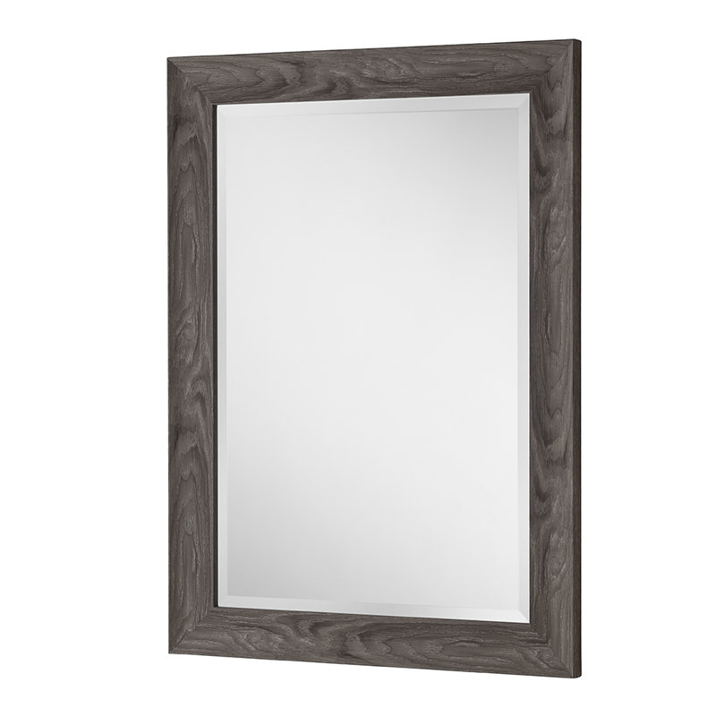 Greenlawn Curved Profile Grey Accent Wall Mirror, 61cm H x 76cm W, Light Grey