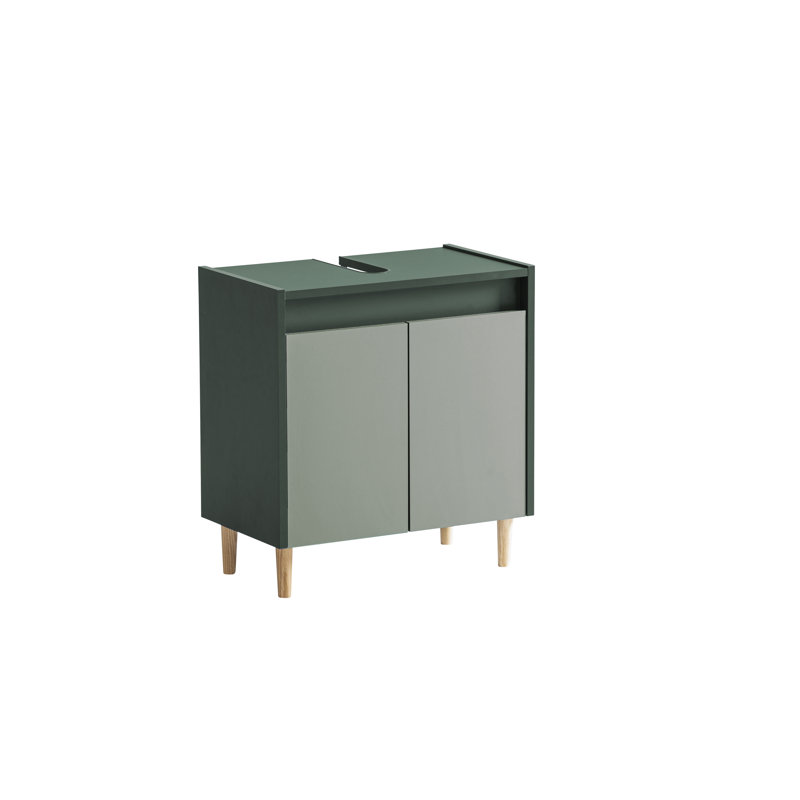 Collingswood Freestanding Under Sink Cabinet, Forest Green/Pistachio