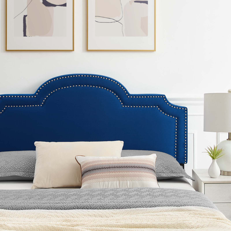 Modway Aviana Performance Velvet Bed, Navy, Queen