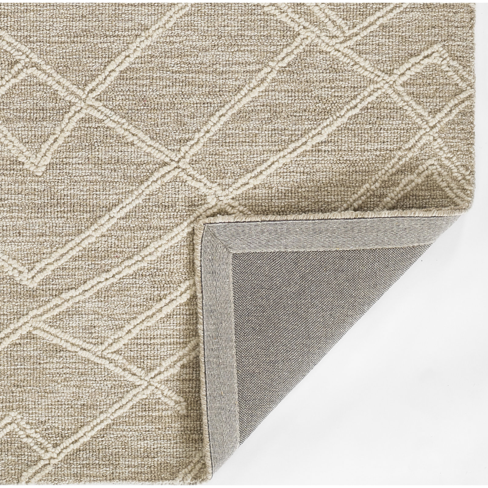 Beige Hand-Tufted Abstract Wool Rug, Runner 2'3" x 8'