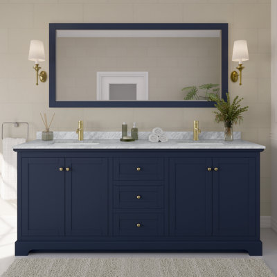 Avery 80'' Double Bathroom Vanity with Stone Top