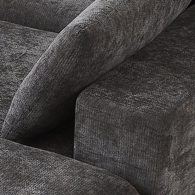 Canapé de salon de luxe, Chenille grise foncée