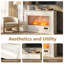 Foyer atomisé de 40 po avec manteau de cheminée, foyer à vapeur d'eau de 27 po, foyer réaliste à brume de flamme, télécommande, flamme à DEL réglable, affichage automatique du niveau d'eau, blanc-686562588