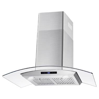 Tieasy Wall Mount Range Hood 30 inch Kitchen Hood 700 CFM with Ducted/Ductless Convertible Duct, Touch Control, Permanent Filters, Stainless Steel, 3