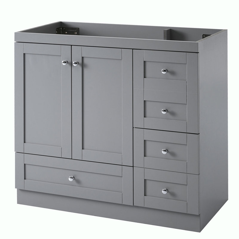 Meuble-lavabo de salle de bain sans lavabo, Gris