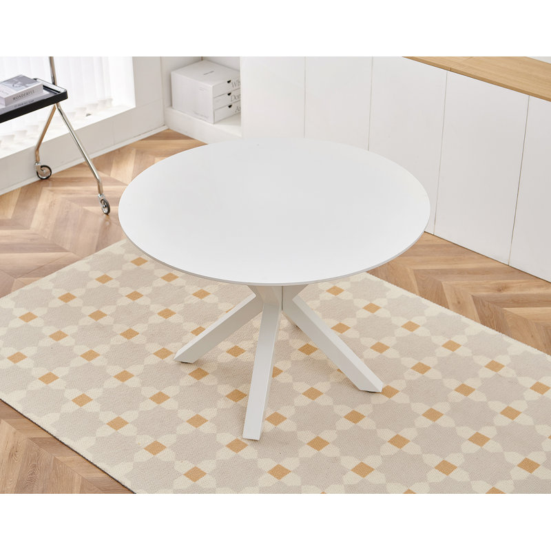 Table de salle à manger Mid-Century avec plateau rond en MDF et table de salle à manger