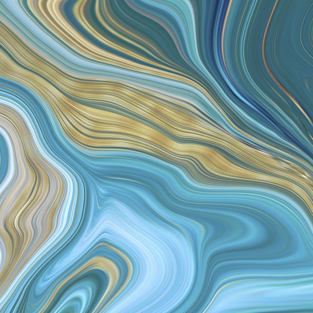 Leinwandbild Abstract Teal Agate