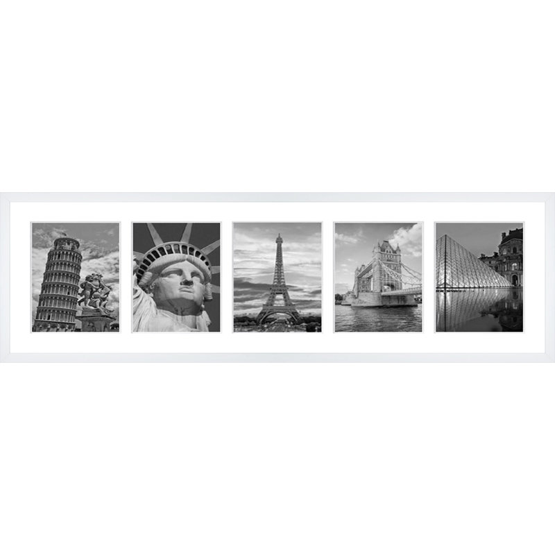 Laqueta Wood Picture Frame with Mat, White