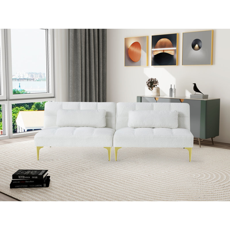 71.1'' Upholstered Futon, White