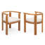 Chaise de salle à manger en acacia avec coussin Cove, ensemble de 2