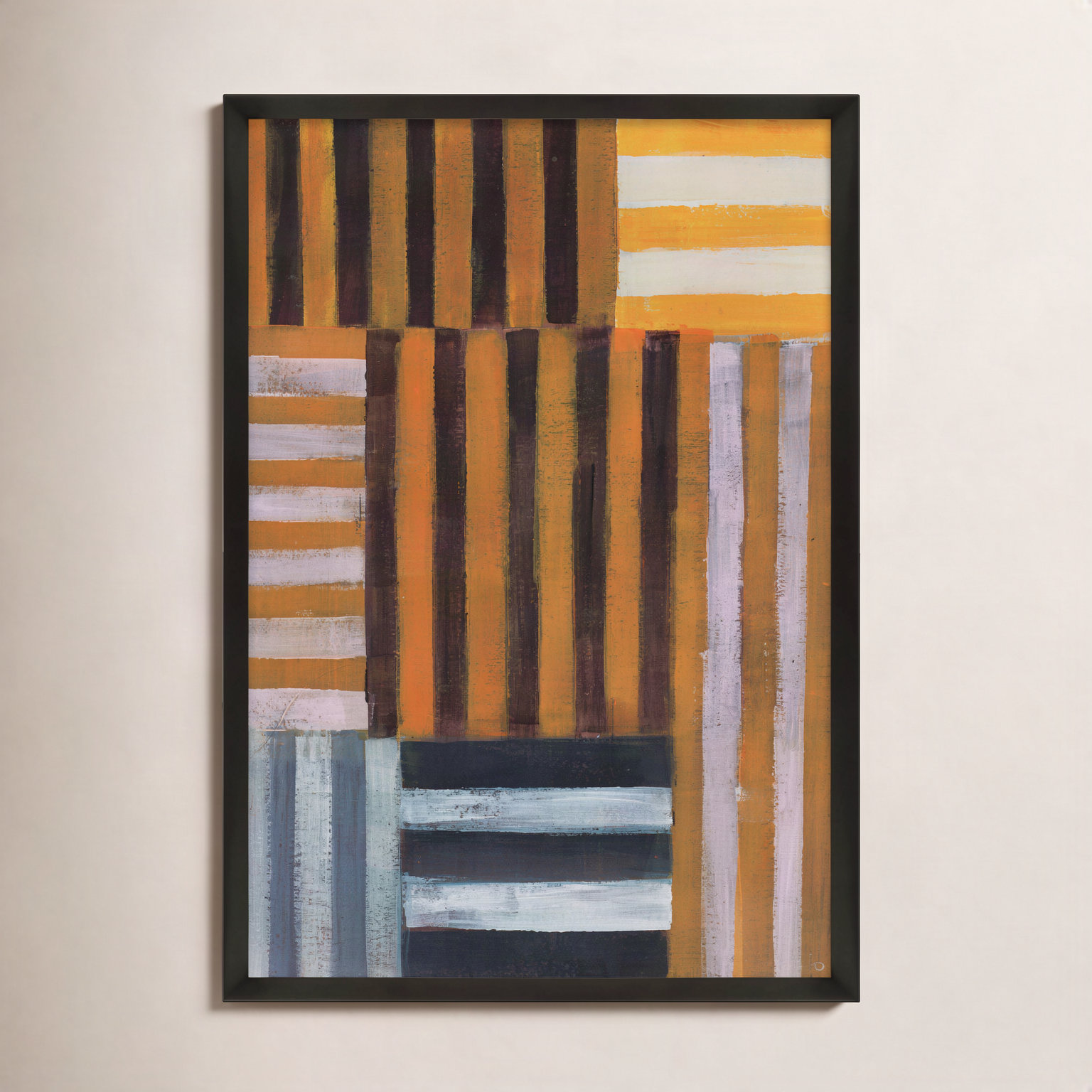 Back-and-Forth 1 Print by Anne-Marie Olczak, 20" H x 16" W, Framed Print Paper without Mat, Black
