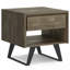 Table de bout carrée 22 po en métal gris-752248462