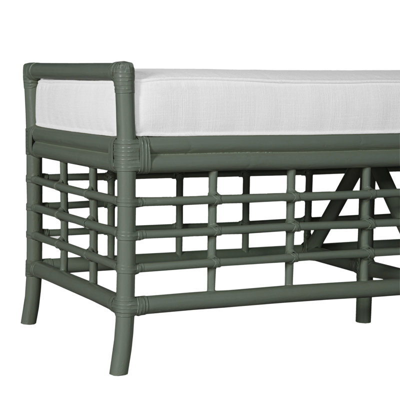 Luna Upholstered Bench, Evergreen