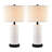 Ginder 23" Ceramics Table Lamp Set with Touch Control, USB Ports
