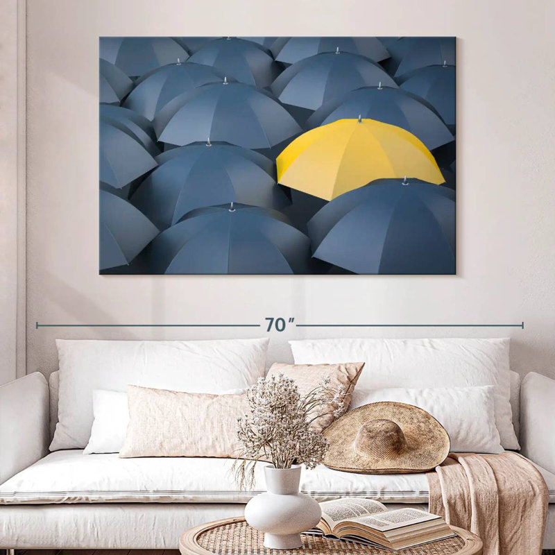 Kerner Unique Yellow Umbrella, 34" H x 51" W