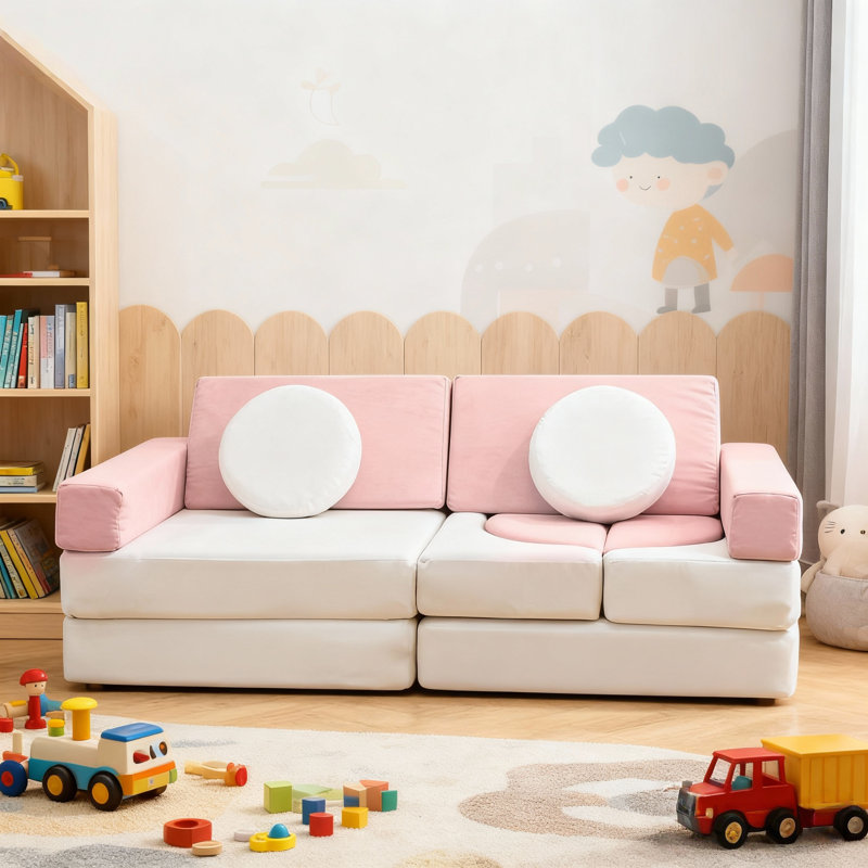 Play Couch, Detachable Modular Play Couch, Floor Sofa For Living Room, Convertible Foam And Floor Cushion Sofa, DIY Creativing Playroom Seating & Booth Furniture For Bedroom, Game Room