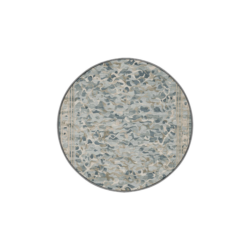 Tapis gris lavable à la machine, Rond 4 pi