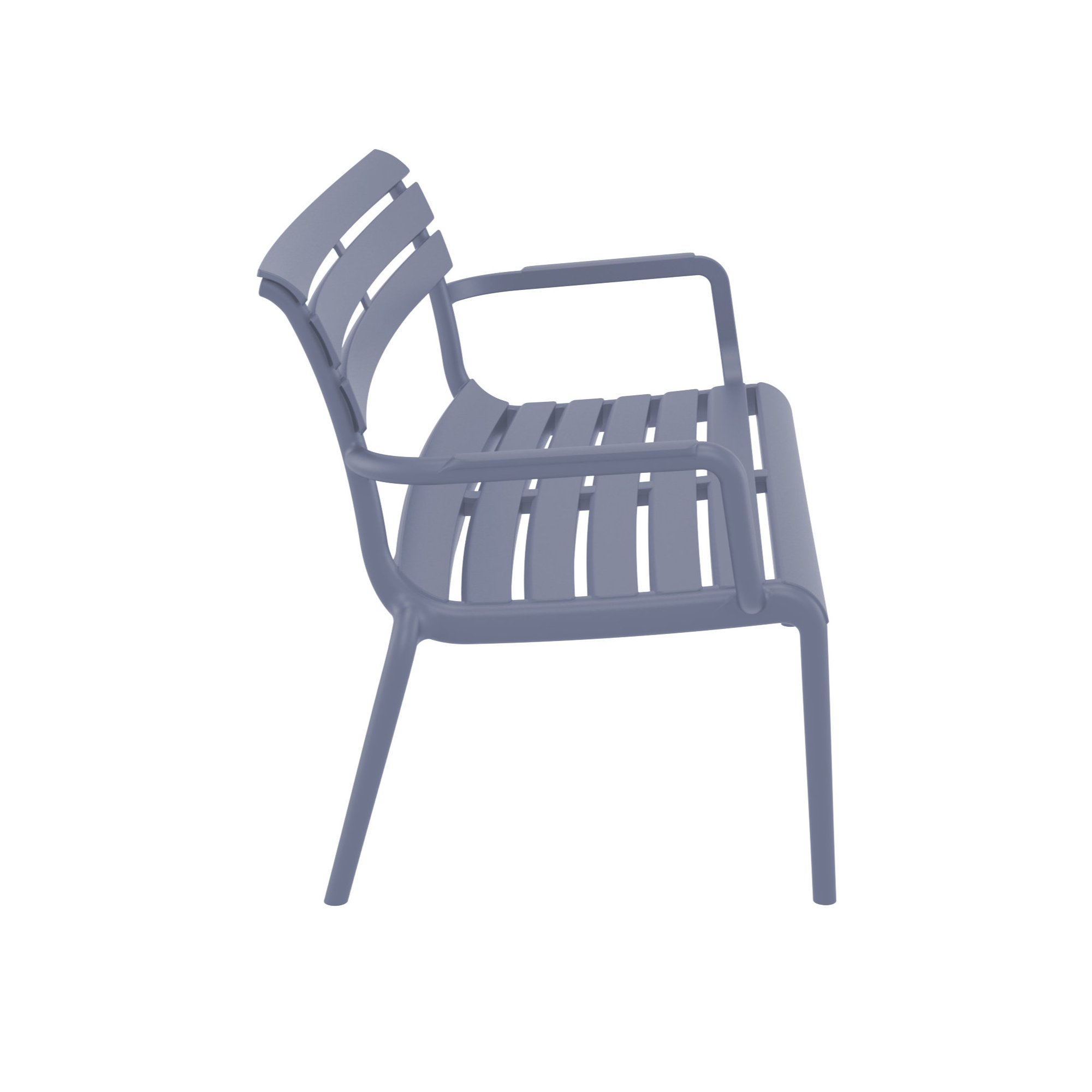 Ruta Paris 46'' Outdoor Bench, Dark Gray