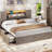 Farmhouse Bed Frame With Double Barn Door Storage Headboard Rustic Wooden Bed With 4 Drawers And Led Lights-903829569-905704775