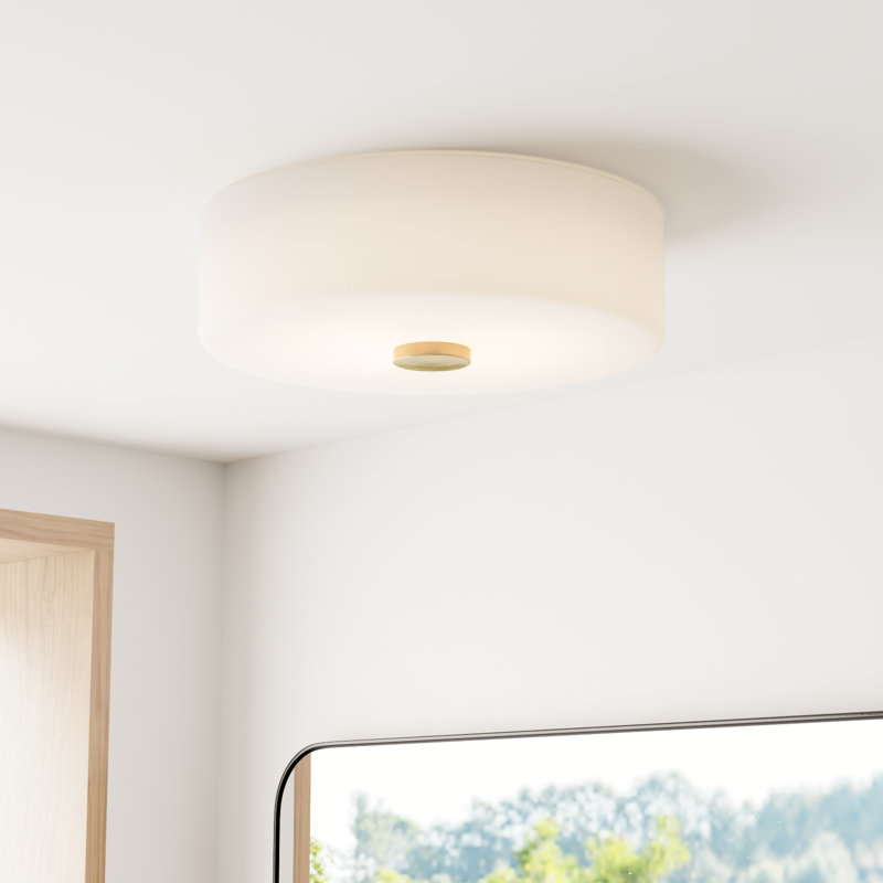 Kade Glass Flush Mount, Aged Brass