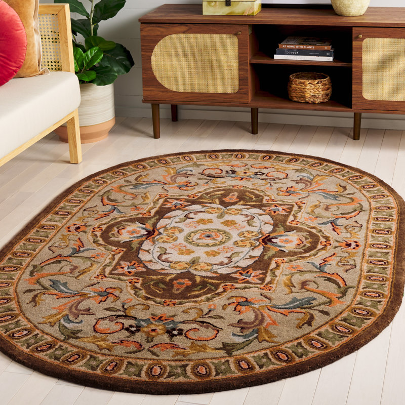 Tapis oriental en laine touffeté à la main Classic, Ovale 4 pi 6 po x 6 pi 6 po