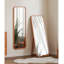 Miroir moderne autoportant complet en bois à bord arrondi pour la décoration de chambre à coucher-529100355