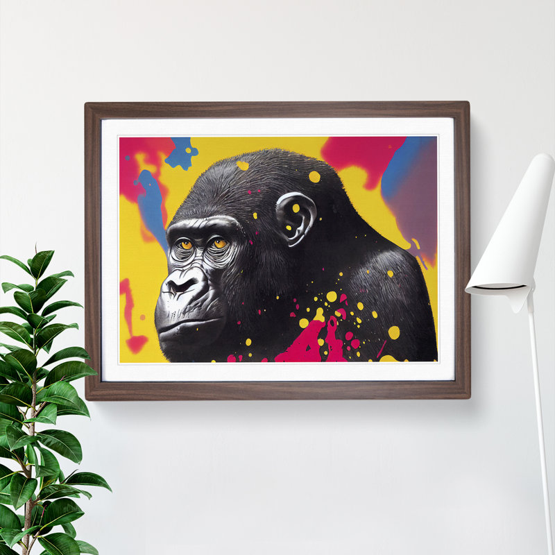 Gorilla Splash Vol.2 Abstract - Single Picture Frame Print, 25cm H x 34cm W x 2cm D, Walnut Framed