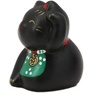 Japanese Lucky Charm White Beckoning Cat Maneki Neko Money Bank 8.5H