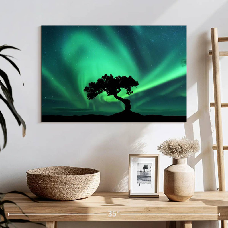 Silhouette d'arbre Alvord Northern Lights, H 30 po x l 45 po
