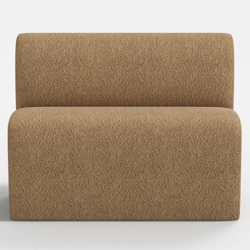 Banquette Salyers, Tissu bouclé chameau moelleux