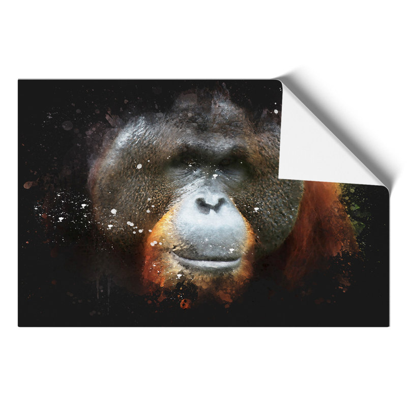 Orangutan Monkey Paint Splash - Frameless Print, 42cm H x 59cm W x 0.1cm D