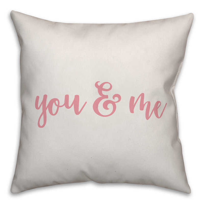  Coussin You and Me, Coussin décoratif, Blanc / rose