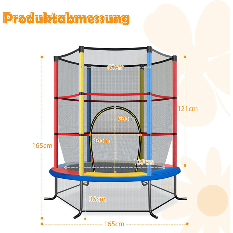Marionville Freeport Park ft Hexagon Trampoline, Red/Yellow
