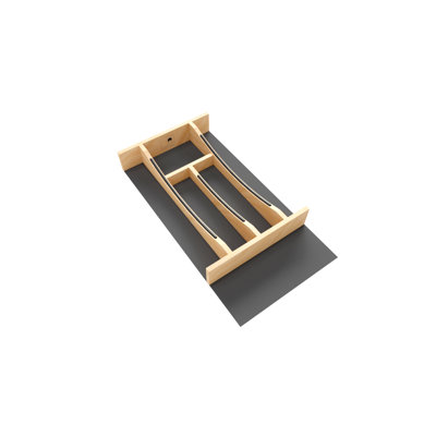 Tiroir à couverts en érable massif 10-1 / 4 "X 19-1 / 2" avec détails noirs Craftsman