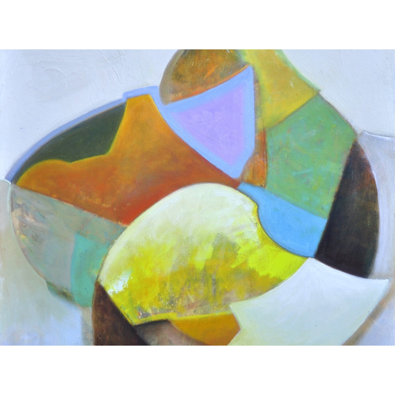 338 pierres à Pompéi par Anne B. Schwartz - peinture encadrée, H 21,25 po x l 17,25 po