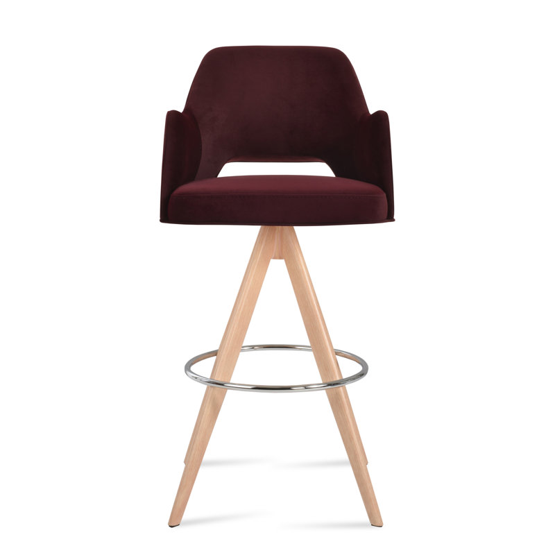 Tabouret Marash Arm Pyramid, Naturel, Tabouret de comptoir (siège d'une hauteur de 25 p
