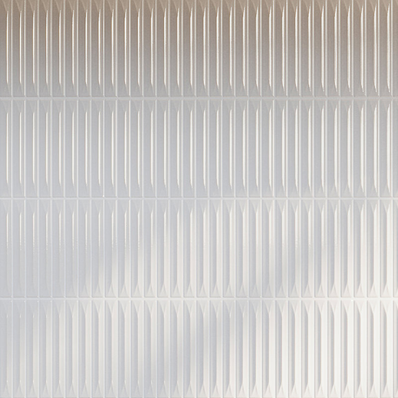 Stria 7.87 In. X 7.87 In. Glossy Ceramic Stacked Wall Tile, White