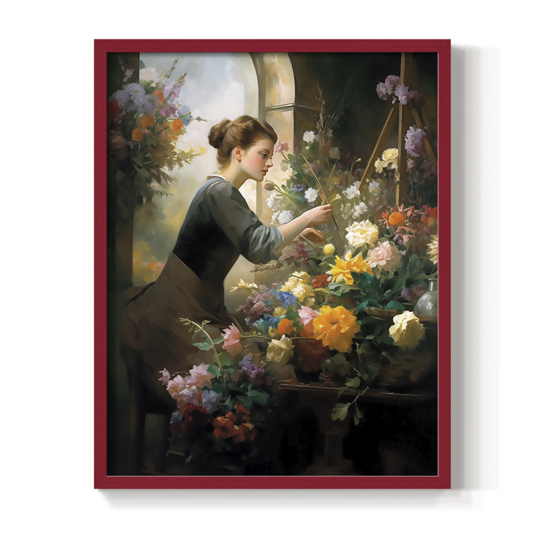 «WOMEN Series CDL», reproduction encadrée - bois massif, H 11 po x l 9 po, Rouge