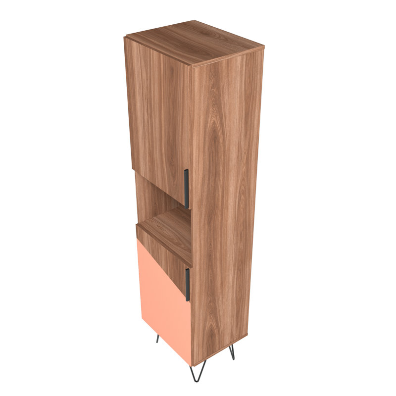 Berthena Storage Bookcase, Brown/Pink